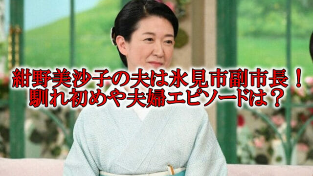 紺野美沙子の夫は氷見市副市長